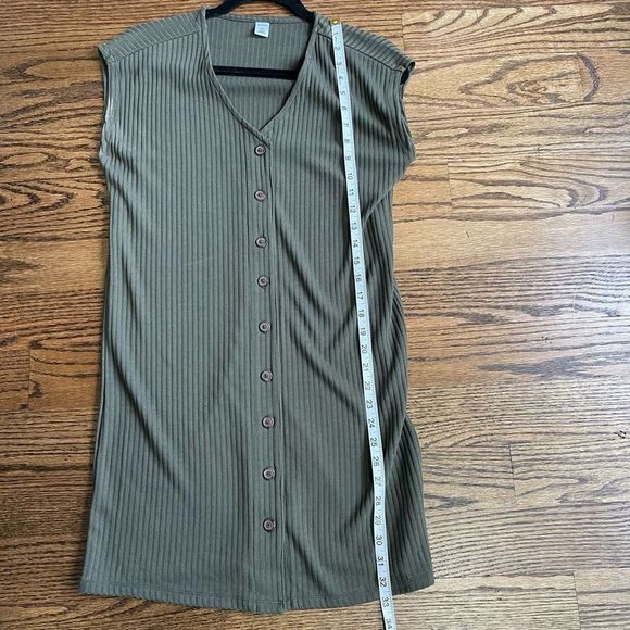 Old Navy olive green button front shift dress xs - Picture 1 of 10